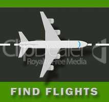 Find Flights Showing Flight Searching 3d Illustration