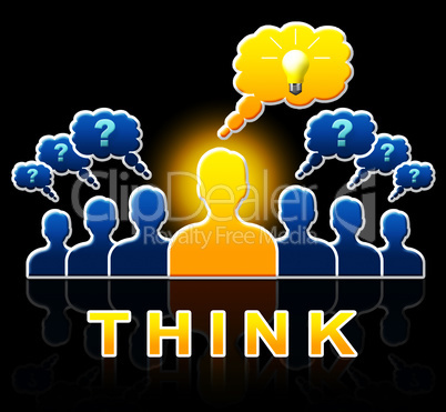 Think People Representing Idea Reflection 3d Illustration