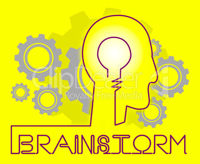 Brainstorm Cogs Means Dream Up And Brainstorming