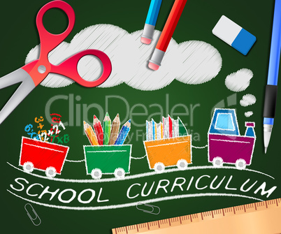 School Curriculum Showing Education Courses 3d Illustration