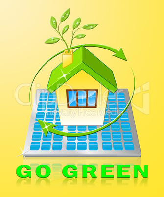 Go Green Displays Ecology Friendly 3d Illustration