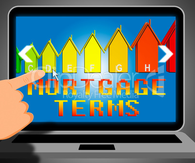 Mortgage Terms Representing Housing Loan 3d Illustration