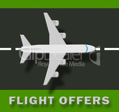 Flight Offers Representing Airplane Sale 3d Illustration