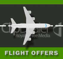 Flight Offers Representing Airplane Sale 3d Illustration