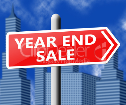 Year End Sale Represents Retail Clearance 3d Illustration