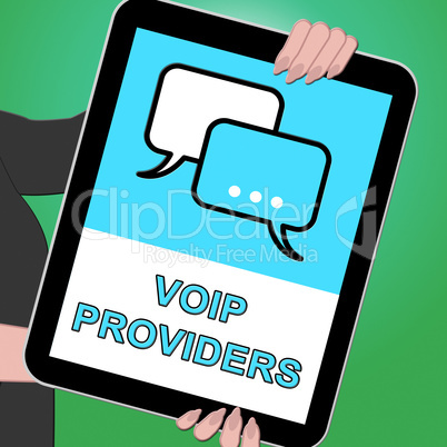 Voip Providers Tablet Shows Internet Voice 3d Illustration