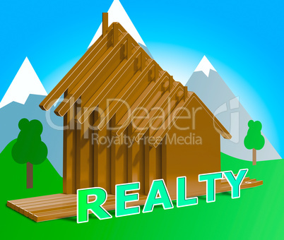 Realty Indicating Real Estate Property 3d Illustration