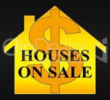 Houses On Sale Means Sell House 3d Illustration