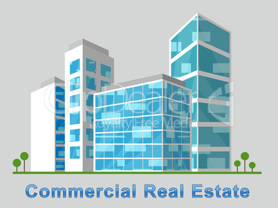 Commercial Real Estate Downtown Represents Properties 3d Illustr