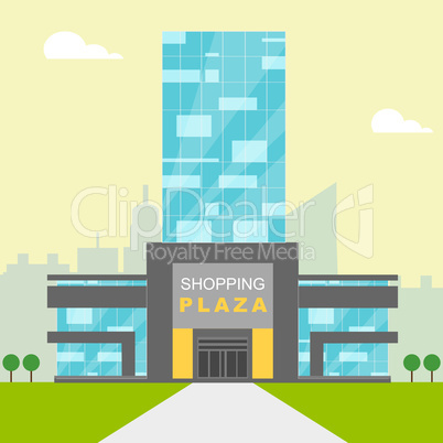 Shopping Plaza Shows Retail Shopping 3d Illustration