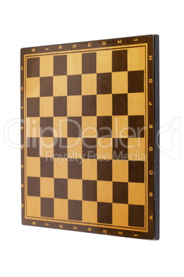 wooden empty chessboard isolated