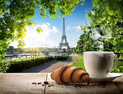 Traditional parisian breakfast