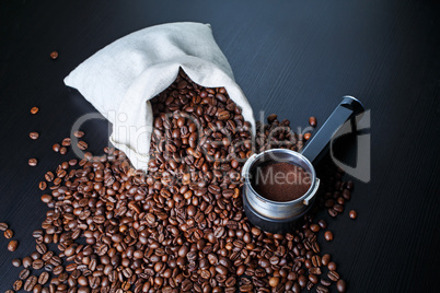 Still life with coffee beans