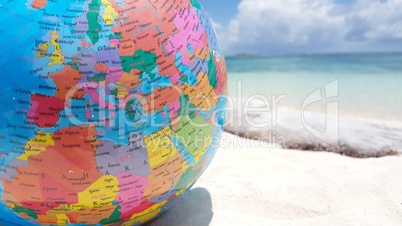 v01069 Maldives beautiful beach background white sandy tropical paradise island with blue sky sea water ocean 4k world atlas globe map