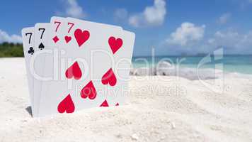 v01119 Maldives beautiful beach background white sandy tropical paradise island with blue sky sea water ocean 4k playing cards sevens