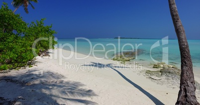 v01136 Maldives beautiful beach background white sandy tropical paradise island with blue sky sea water ocean 4k palm tree