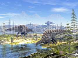 Ouranosaurus dinosaurs - 3D render