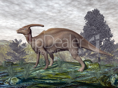 Parasaurolophus dinosaur - 3D render