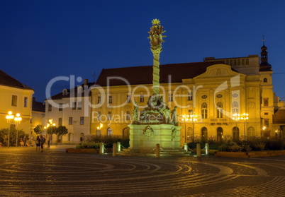 Plague column on Holy Trinity square in Trnava, Slovakia
