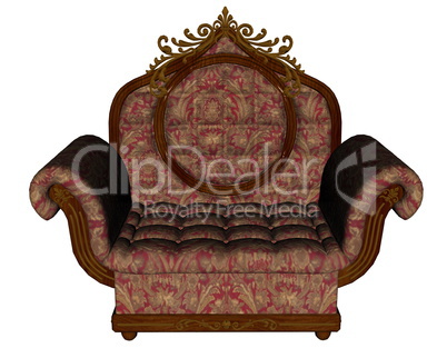Red vintage armchair - 3D render