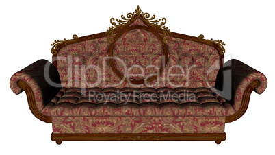 Red vintage sofa - 3D render