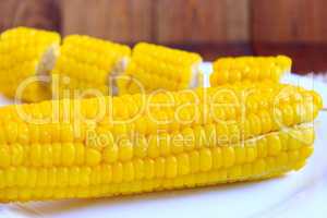 dish with boiled corns