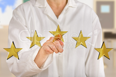 Person pointing with finger at stars