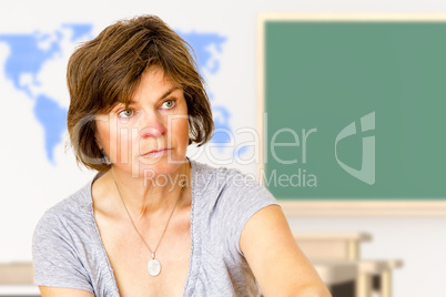 Attentive middle-aged woman