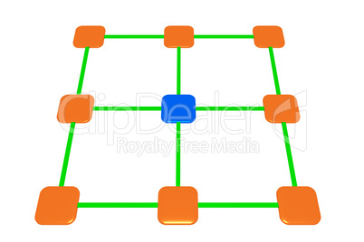 Network, 3d illustration