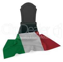grabstein und flagge von italien