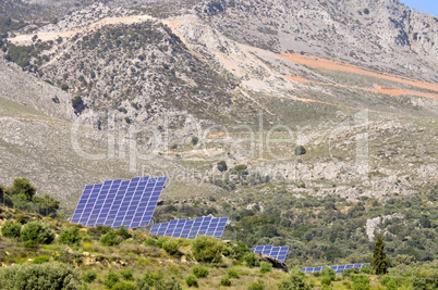 Voltaic panels on a mountain