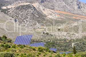 Voltaic panels on a mountain