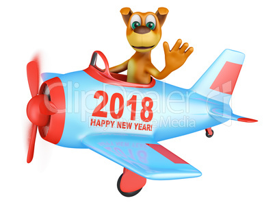 dog  in  plane  Happy New Year 2018