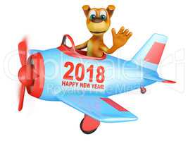 dog  in  plane  Happy New Year 2018