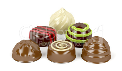 Mix of chocolate candies
