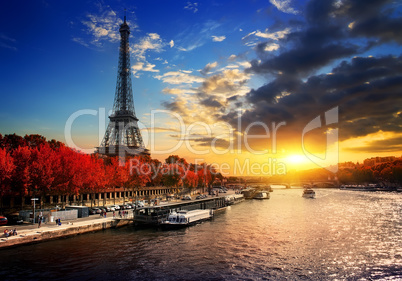 Eiffel Tower in autumn