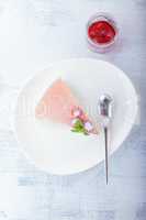 Piece of raspberry yogurt cake