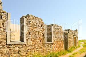 Ruined wall of an ancient abbey