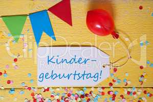 Label, Confetti, Balloon, Kindergeburtstag Means Children Birthday Party