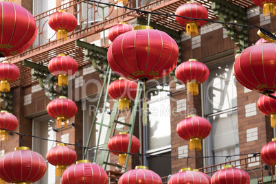 Red (fire) Chinese Lanterns.