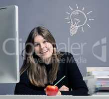 Young woman having a great idea