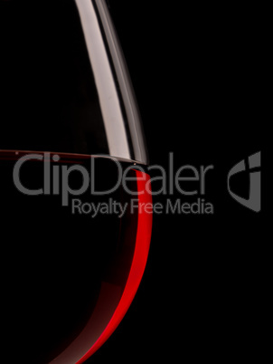 Silhouette of a red wine glass