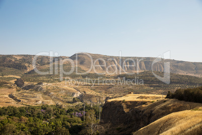 A view of the Syrian side of the Golan Heights .