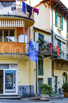 Balcony with clothes