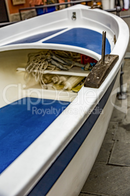 Fishing boat on land