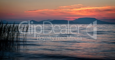 Beautiful sunrise over the lake Balaton of Hungary