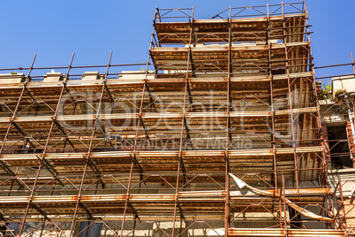 Scaffolding at the house