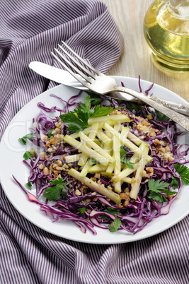 Salad red coleslaw and apple