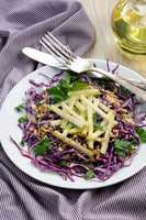 Salad red coleslaw and apple