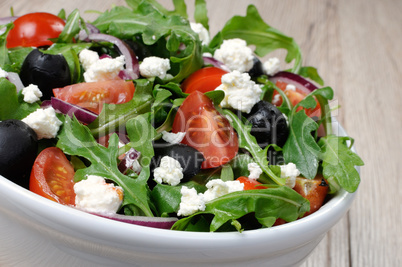 Greek salad with arugula